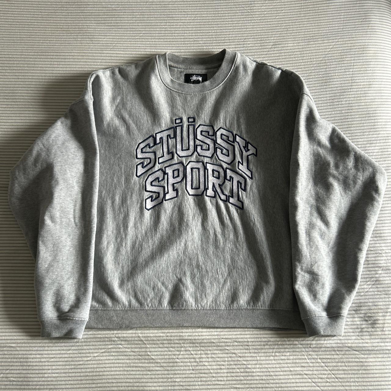 stussy sport crewneck sweatshirt size m fits tts, | Depop
