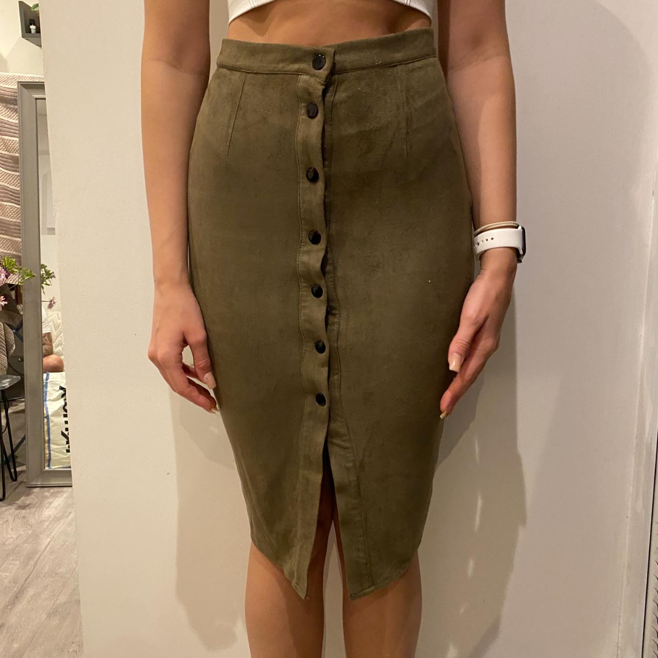 Khaki skirt missguided hotsell