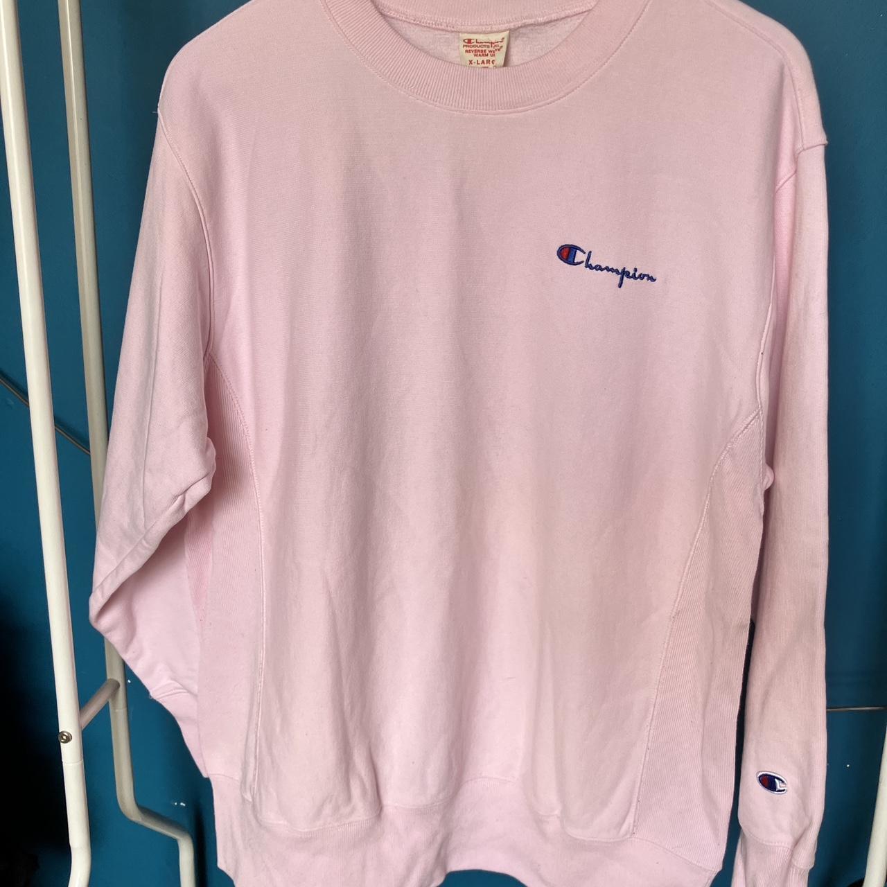 Mens pink hot sale champion crewneck