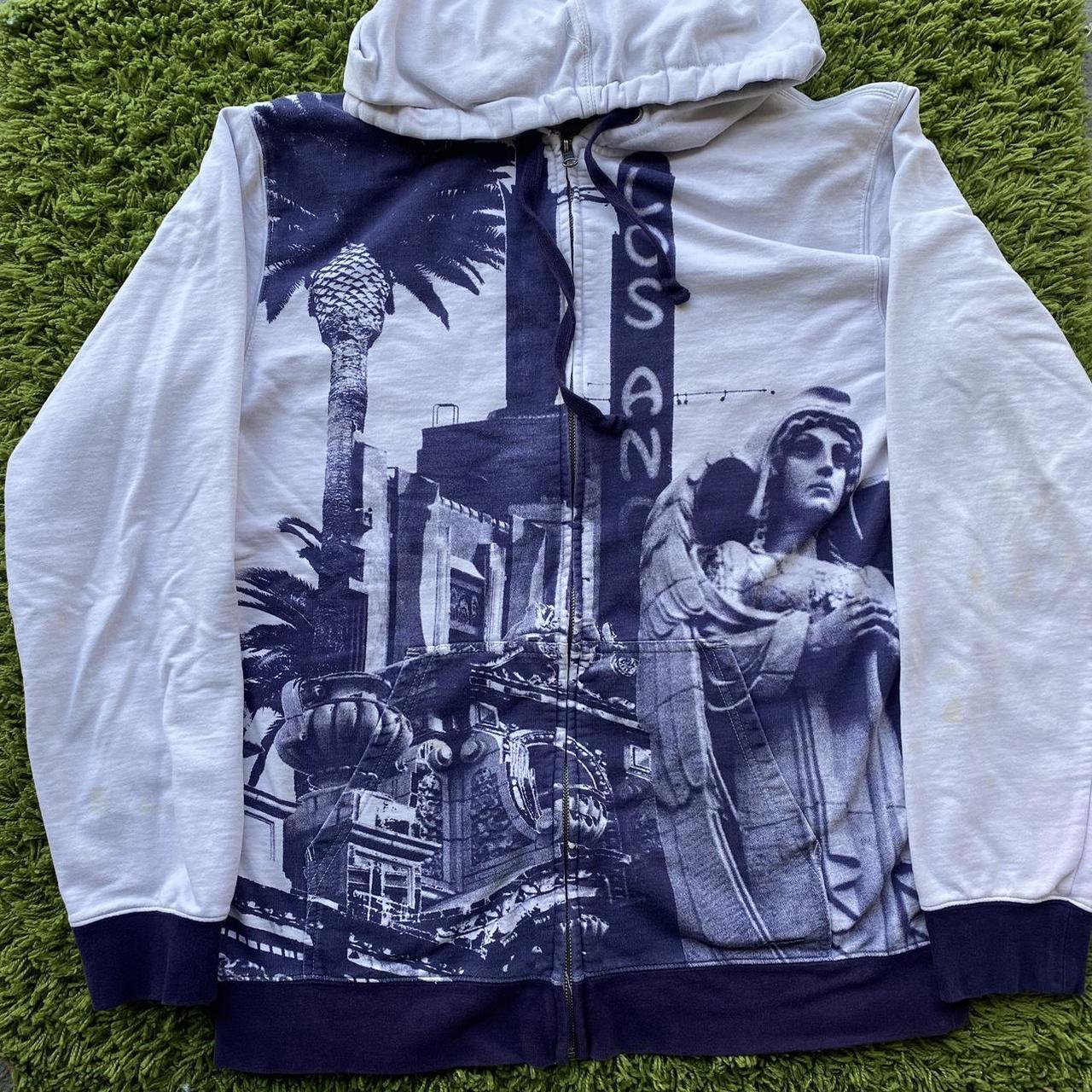 Vans Men's White and Purple Hoodie Depop