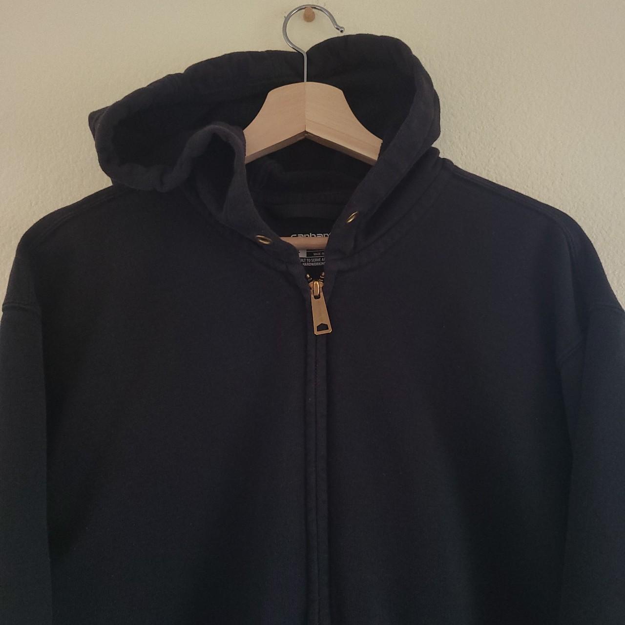 Black Carhartt hoodie zip up men's large... - Depop