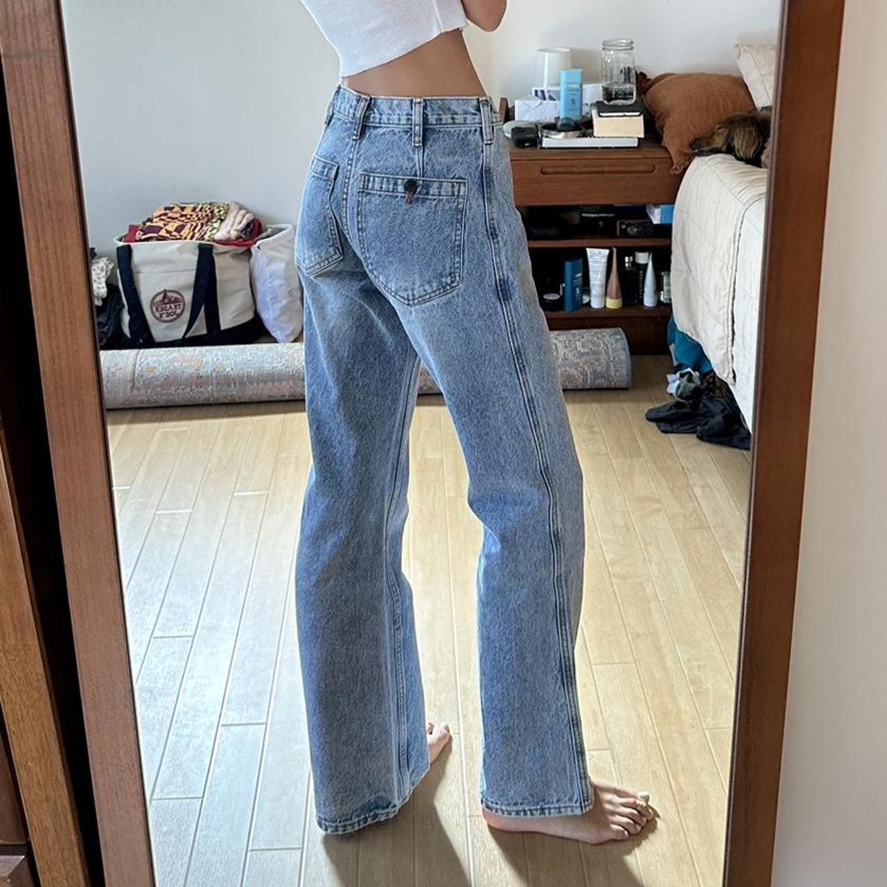 Brandy melville mid rise nora jeans Waist laying - Depop