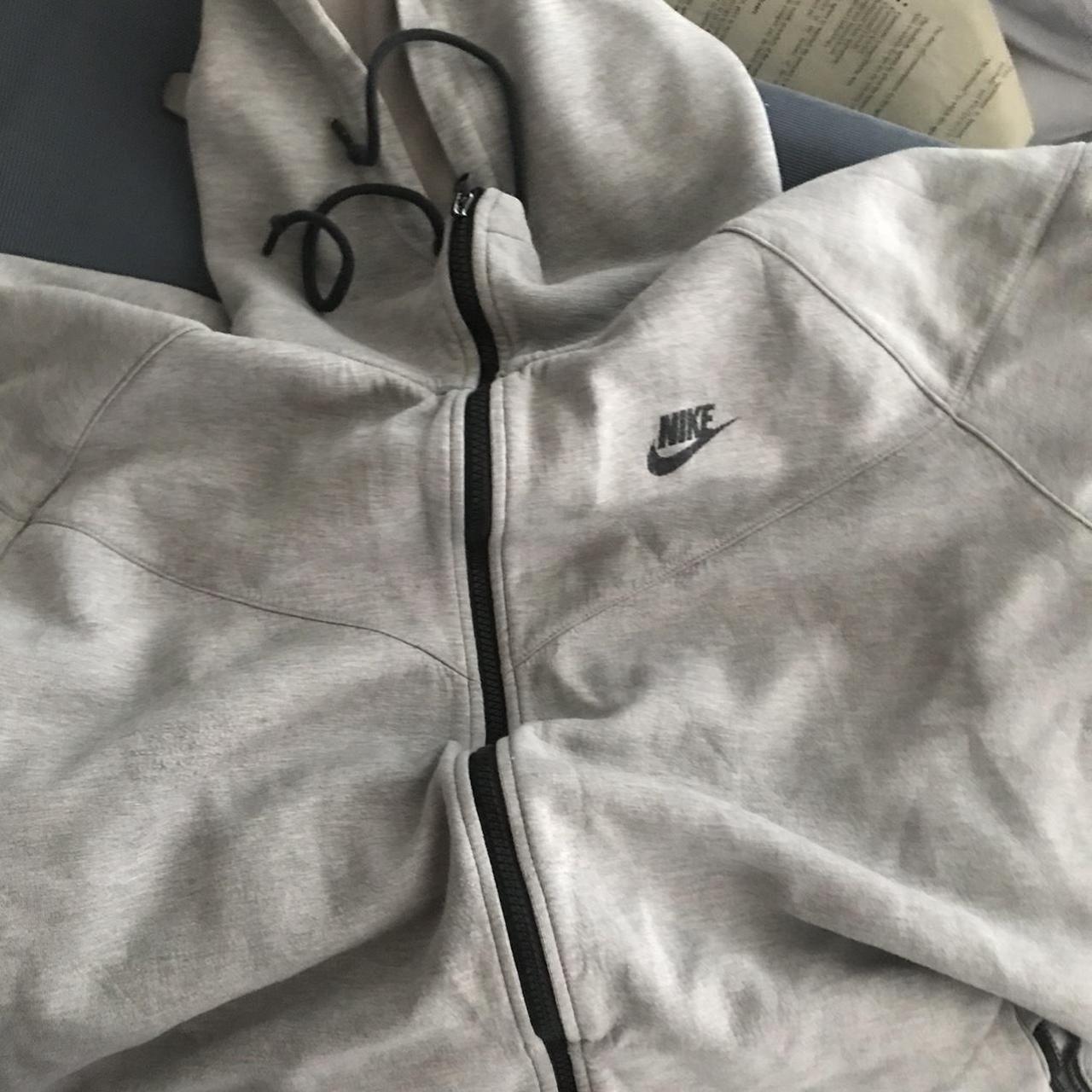 nike tape fleece overhead hoodie grey