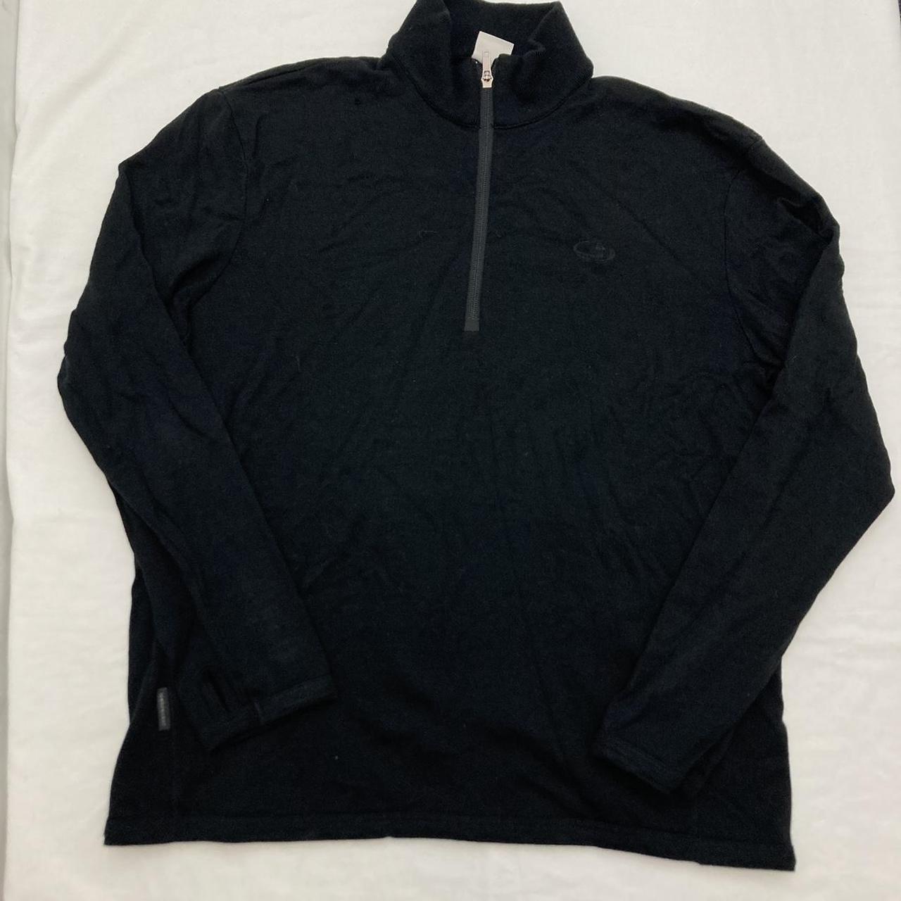 Icebreaker Sport 320 Mens Black Merino Wool 1/4... - Depop