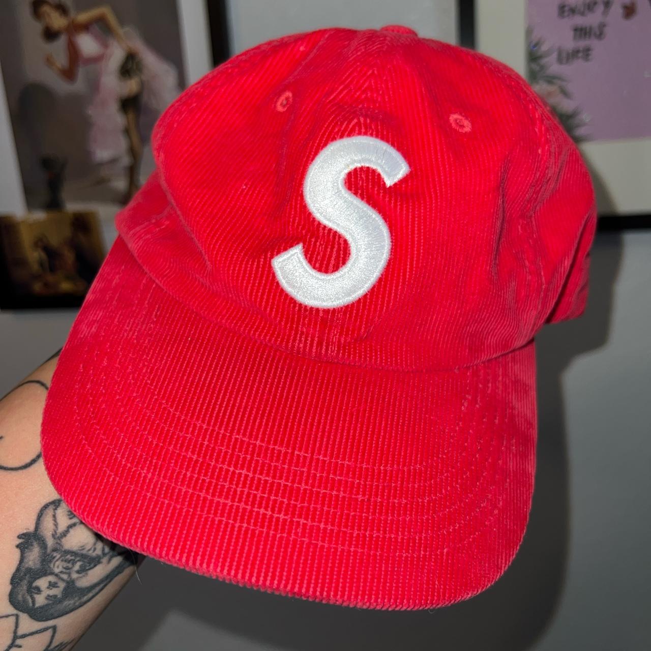 Supreme “S” logo corduroy hat. Like new.... - Depop