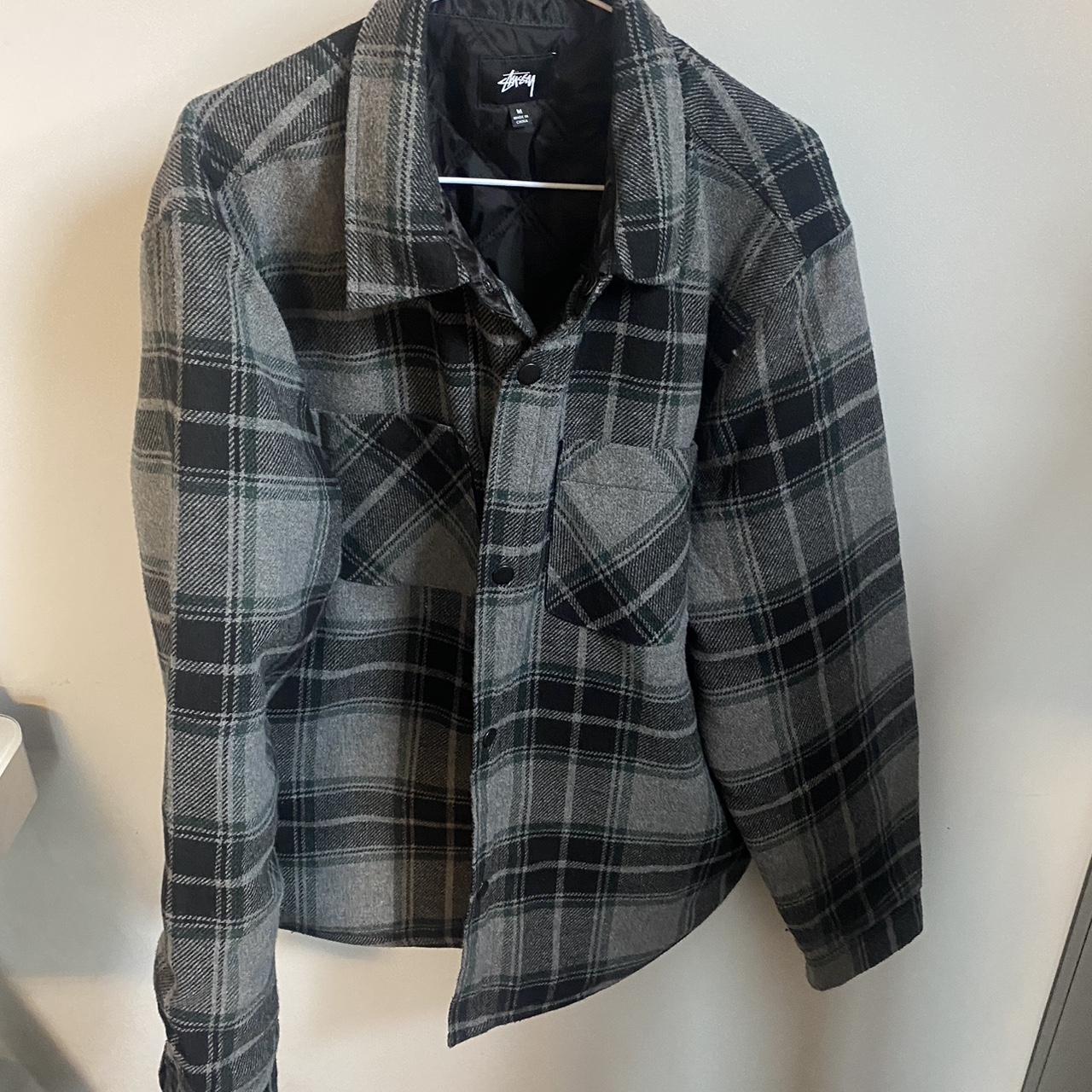 Stussy flannel coat - size medium Worn once - Depop
