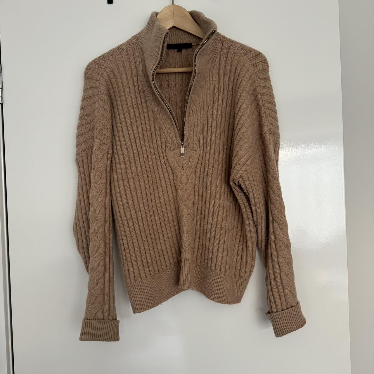 Half Zip Caramel Jumper Medium , Ava & Eva halfzip... Depop
