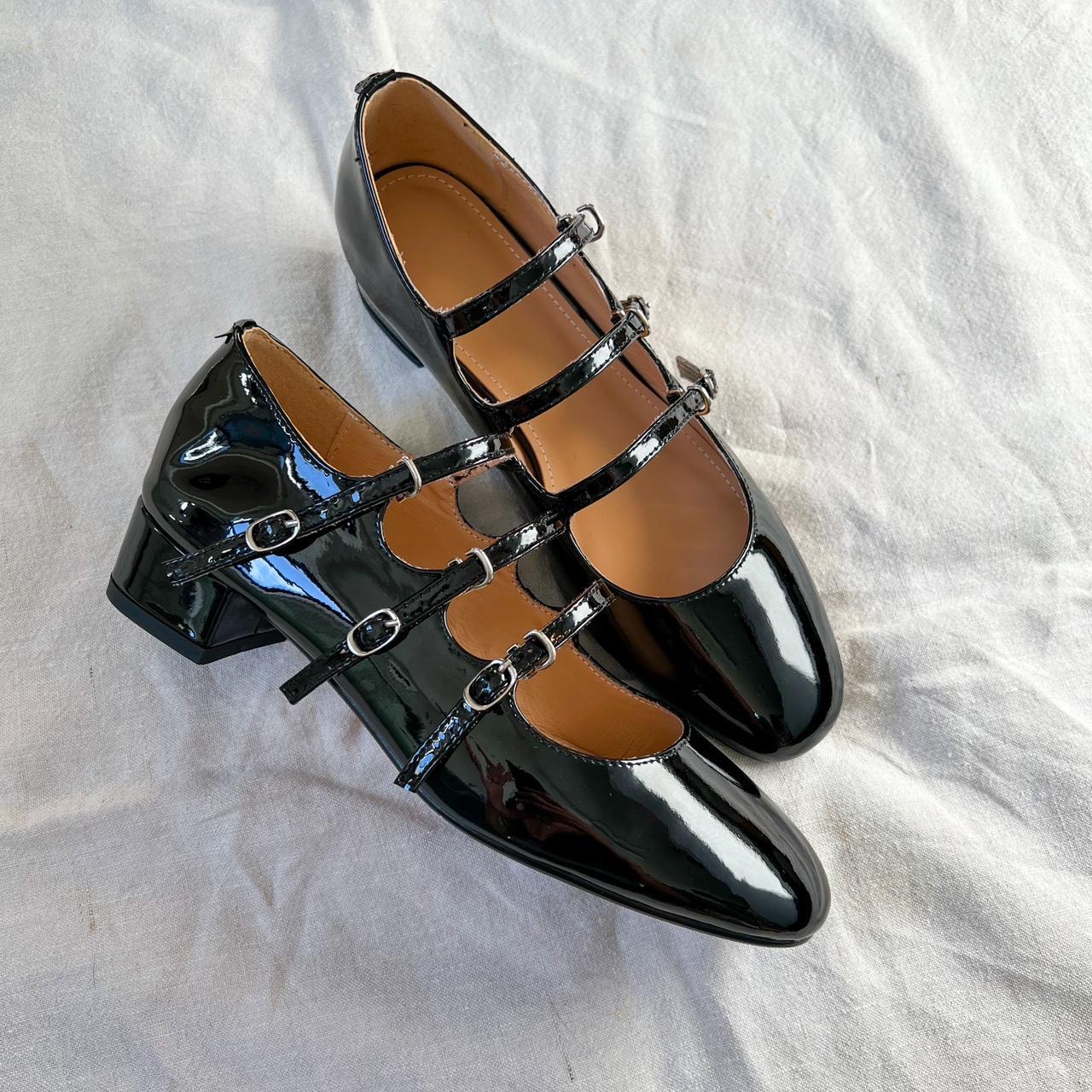 faux leather mary janes