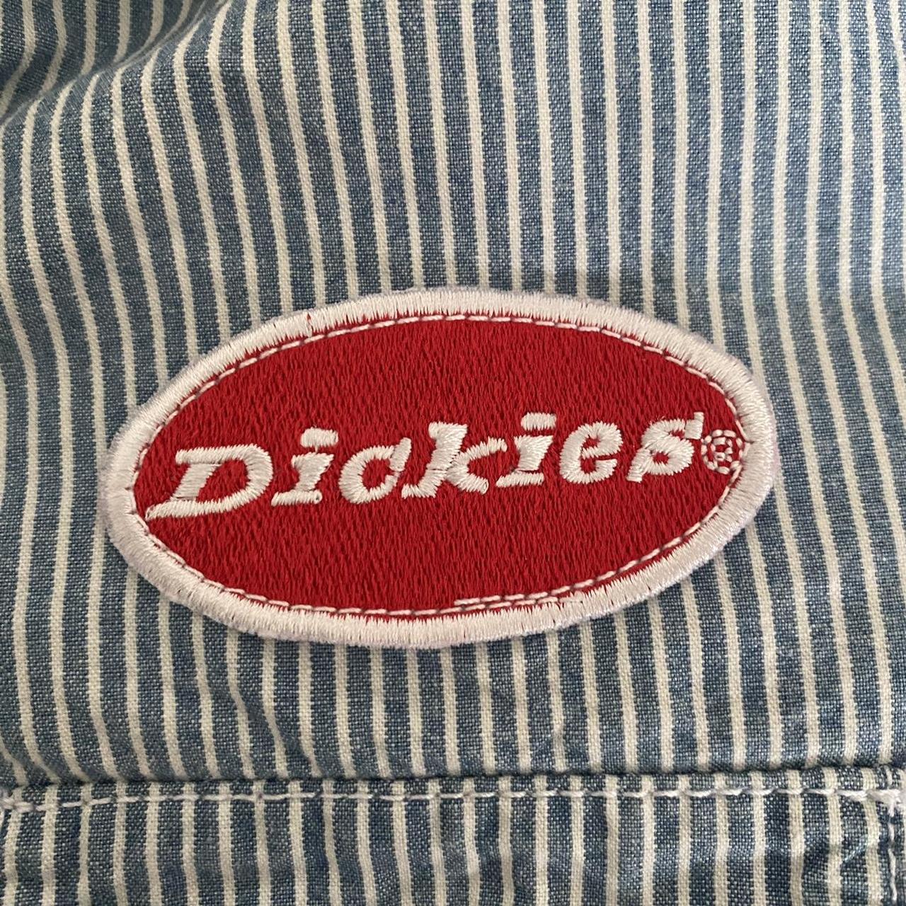 Dickies Women's Blue and White Crop-top | Depop