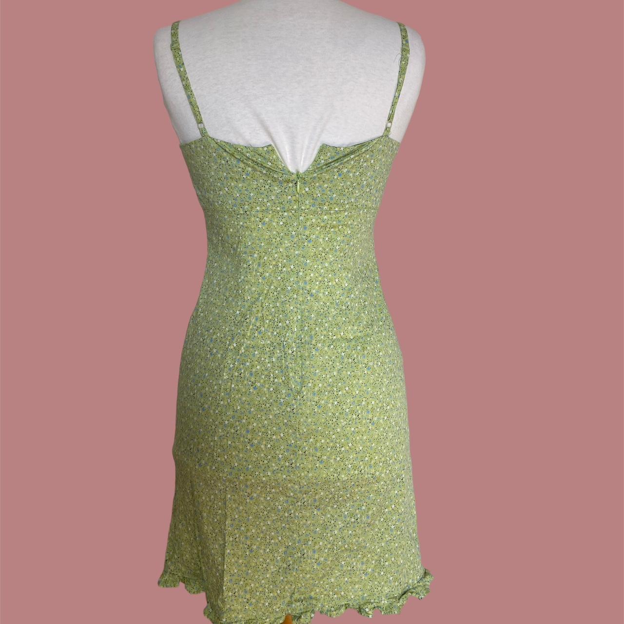 Express Women's Green and Yellow Dress Depop