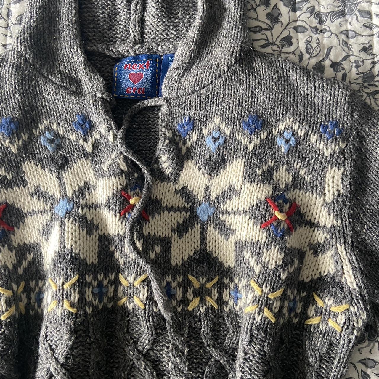 90s-Y2K Knit Hoodie Pullover Super cute winter... - Depop