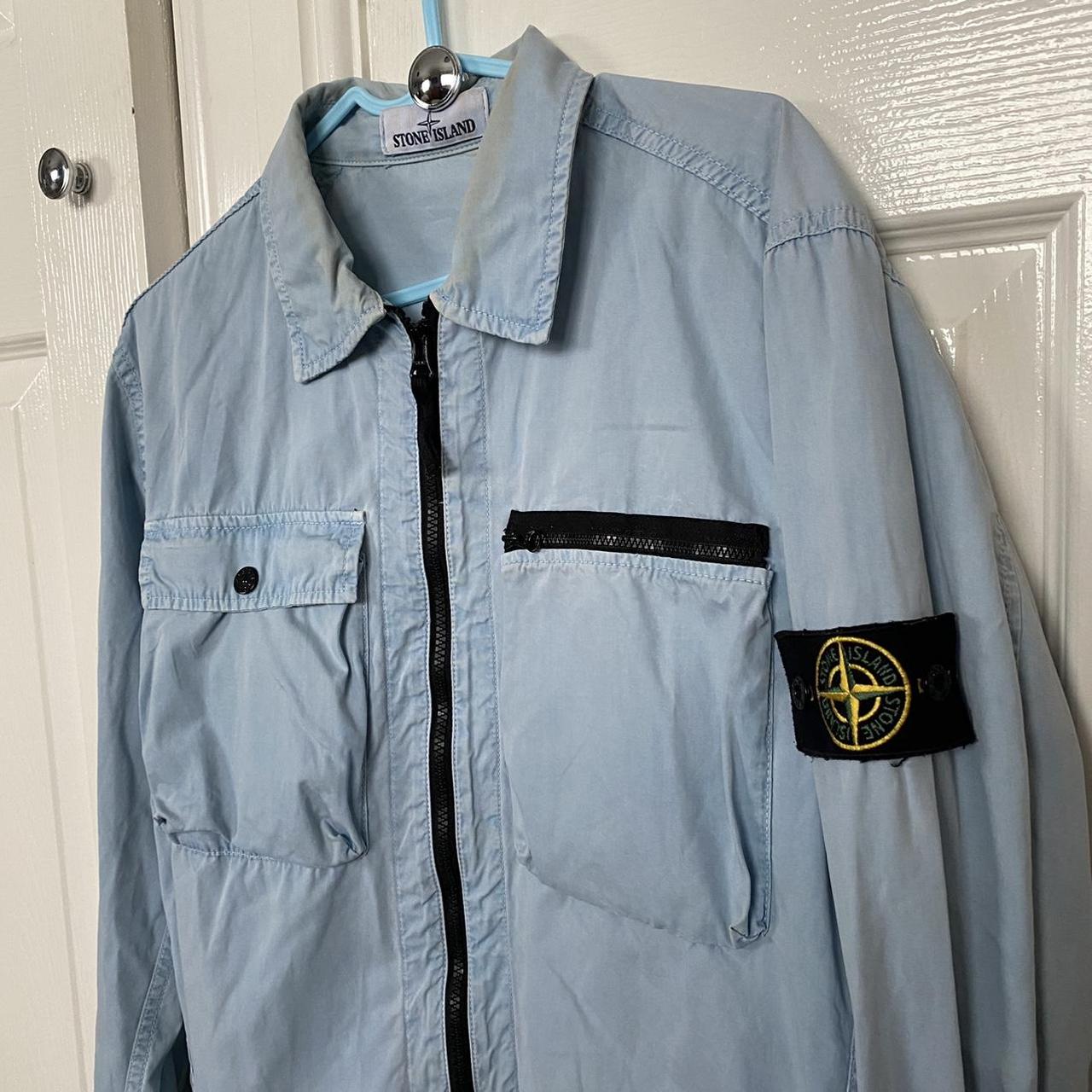 Stone island baby blue overshirt Perfect for... Depop