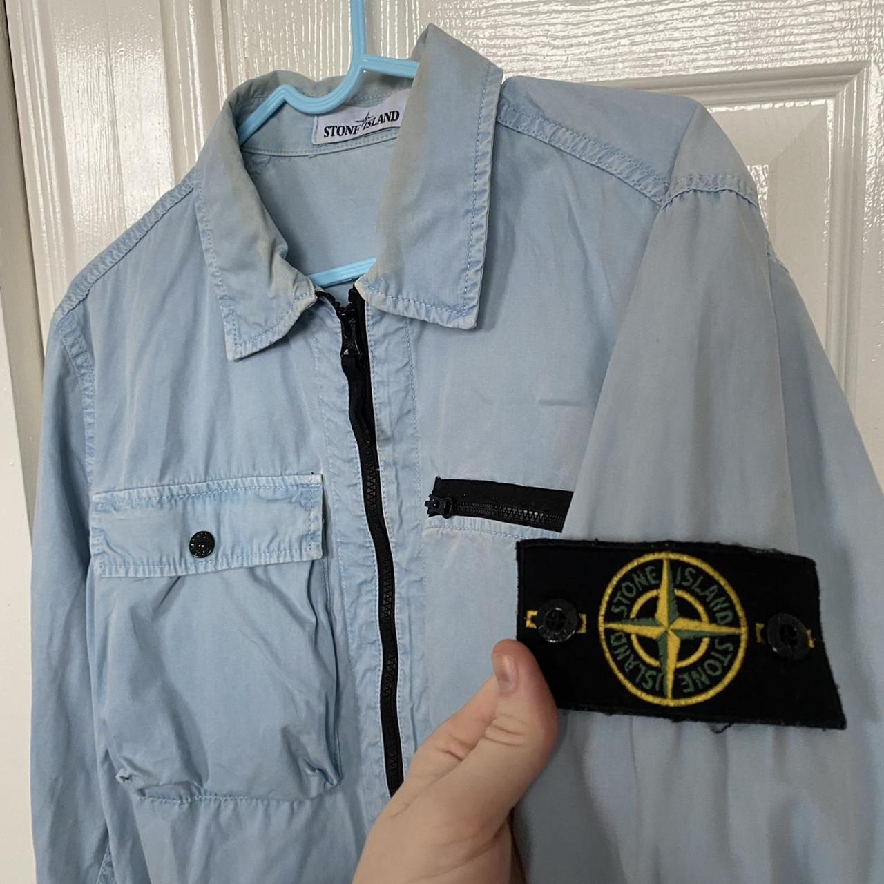 Stone island baby blue overshirt Perfect for... Depop