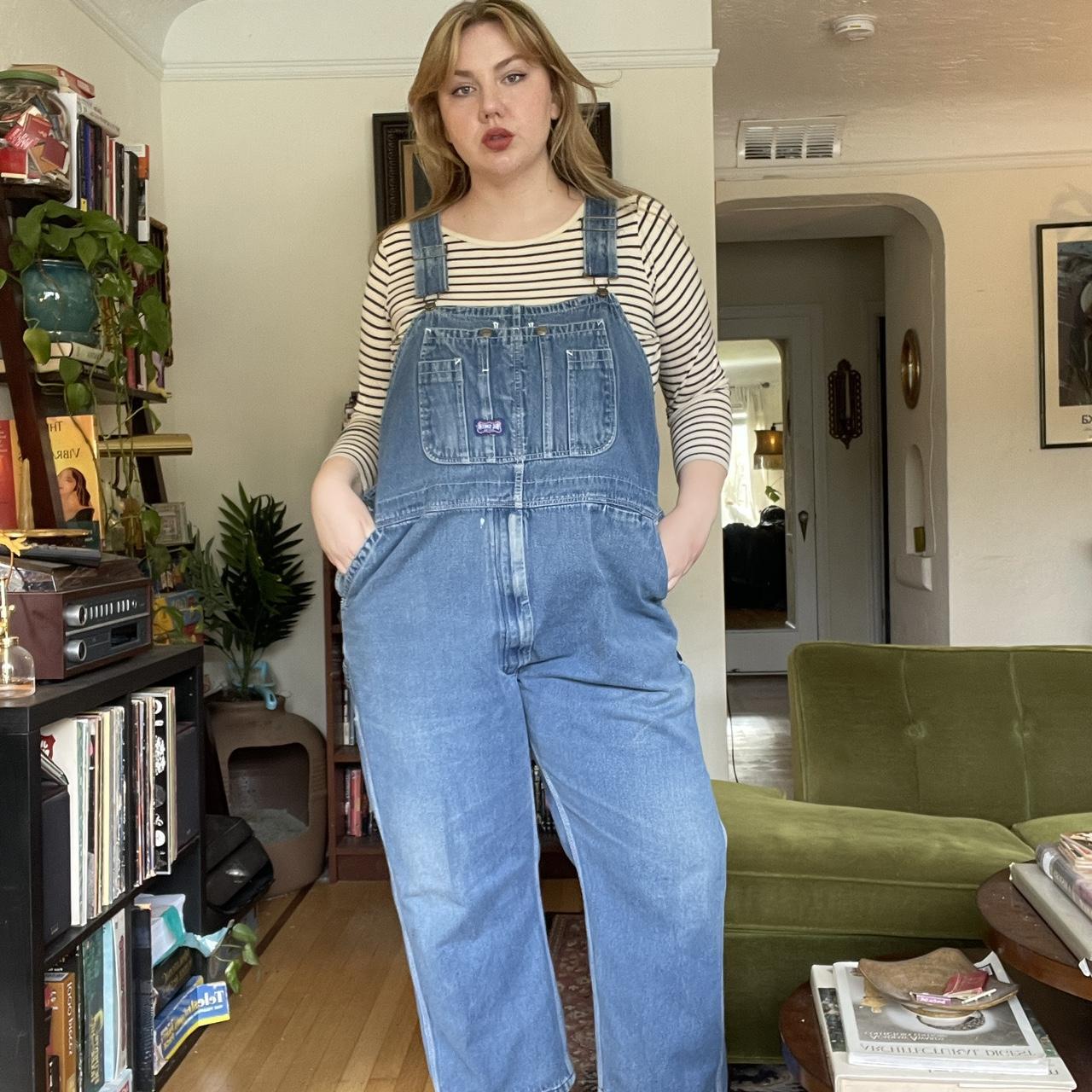 Plus Size Big Smith Overalls SIZE: no tag but the... - Depop