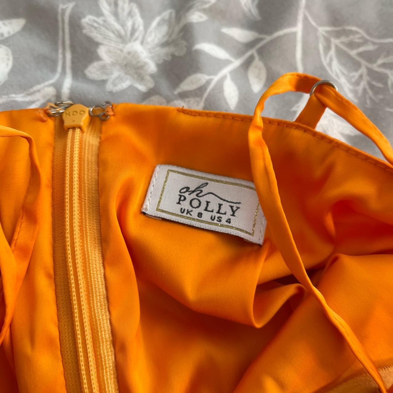 Oh Polly Orange Satin Dress Size 8. Very Good... - Depop