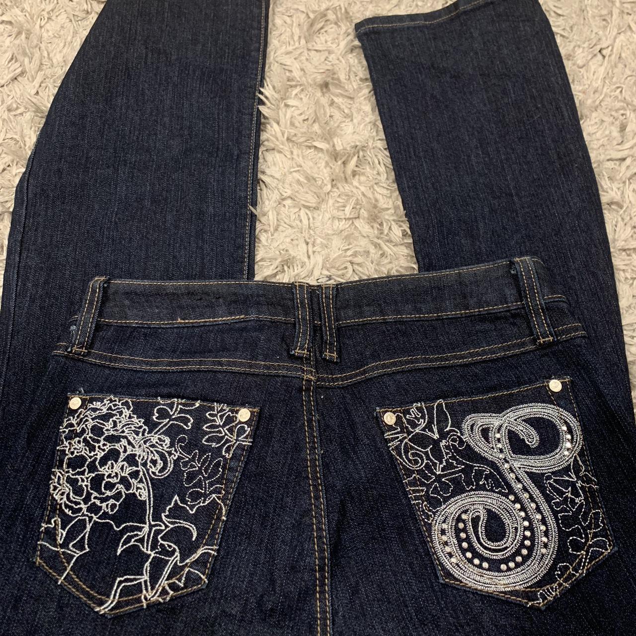 south pole 90s bedazzled jeans, dark wash, cute... - Depop