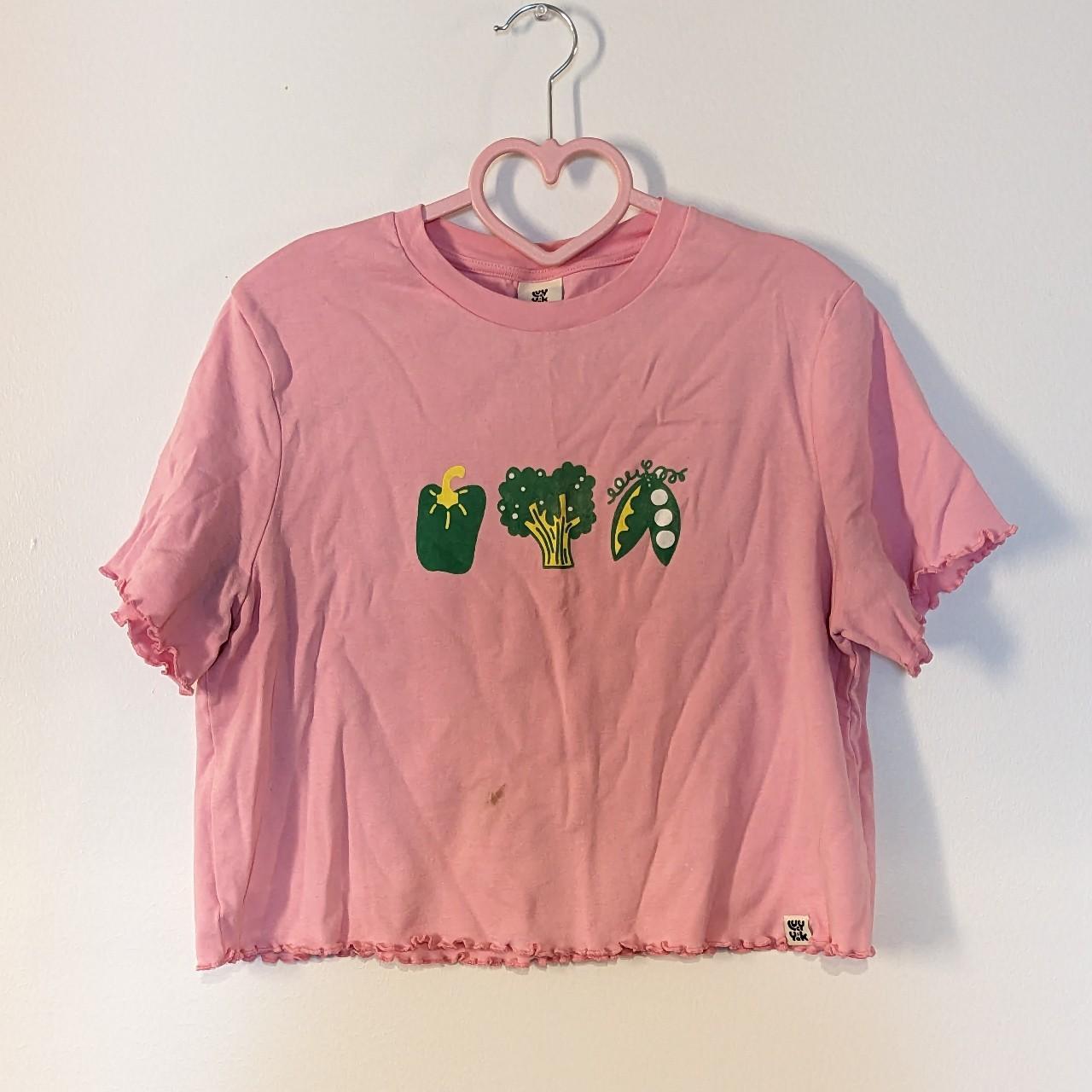 Lucy and Yak Women's Pink T-shirt | Depop