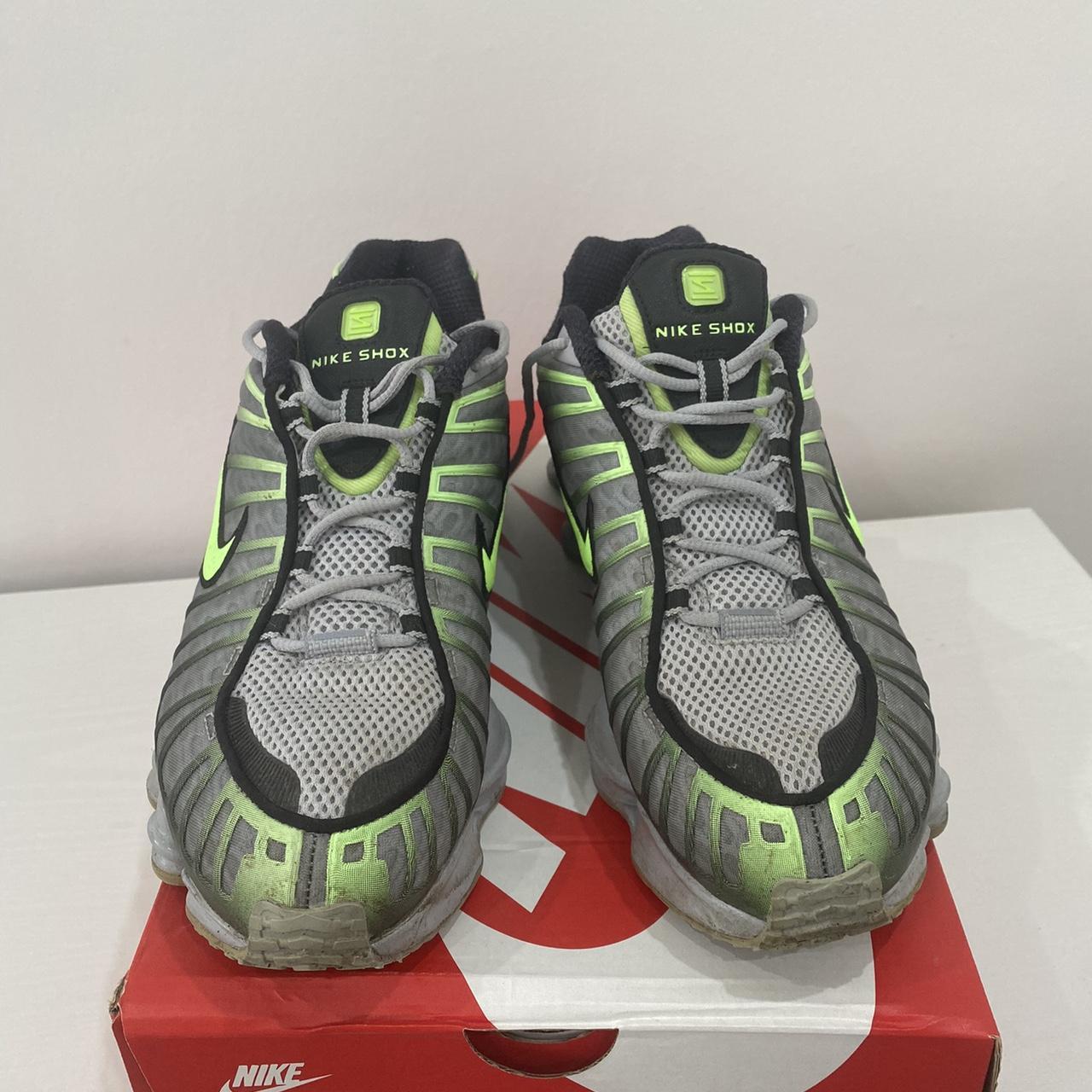 Nike Shox TL Wolf grey lime blast- black Size 8 Very... - Depop