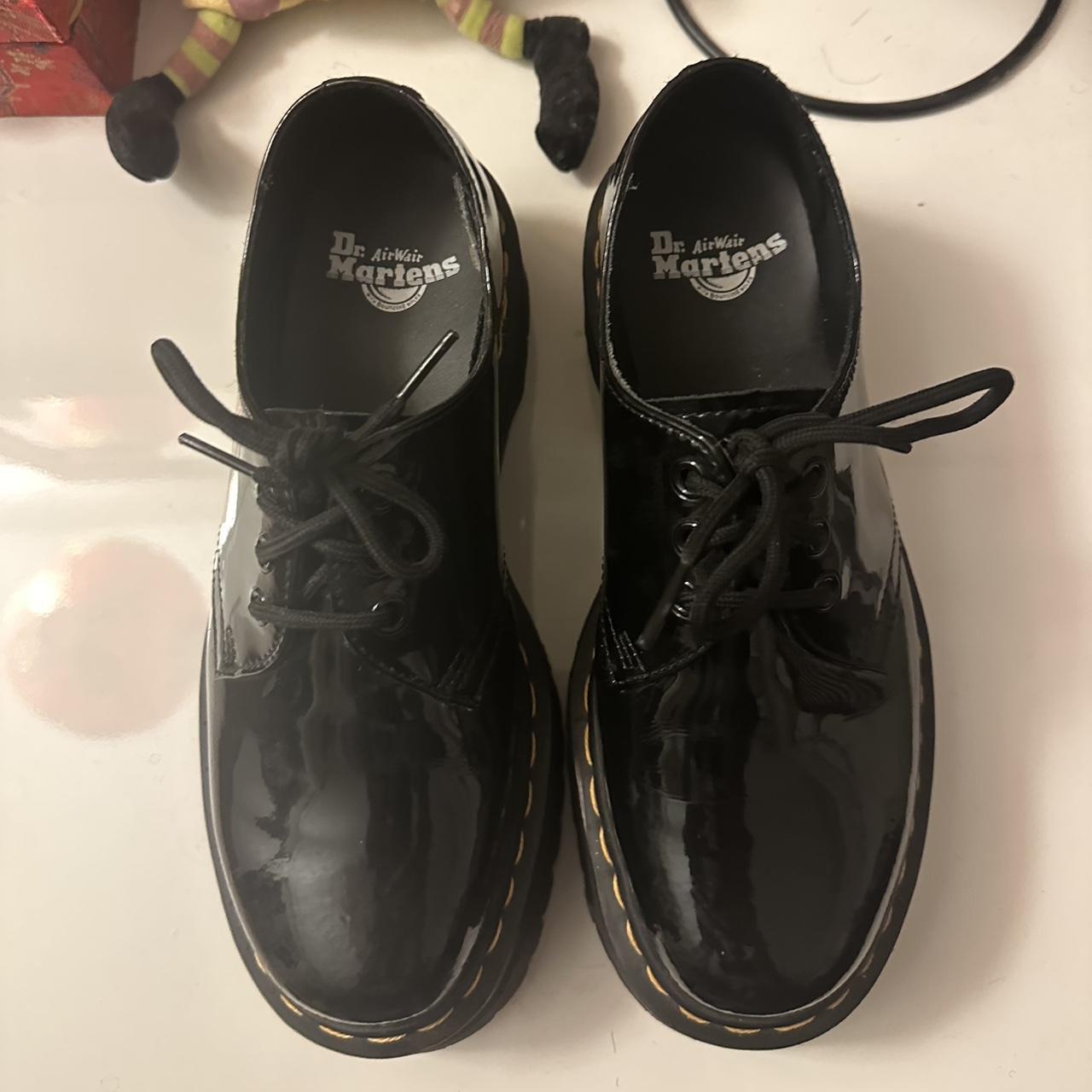 Black patent leather docs ! Platformed and perfect... Depop