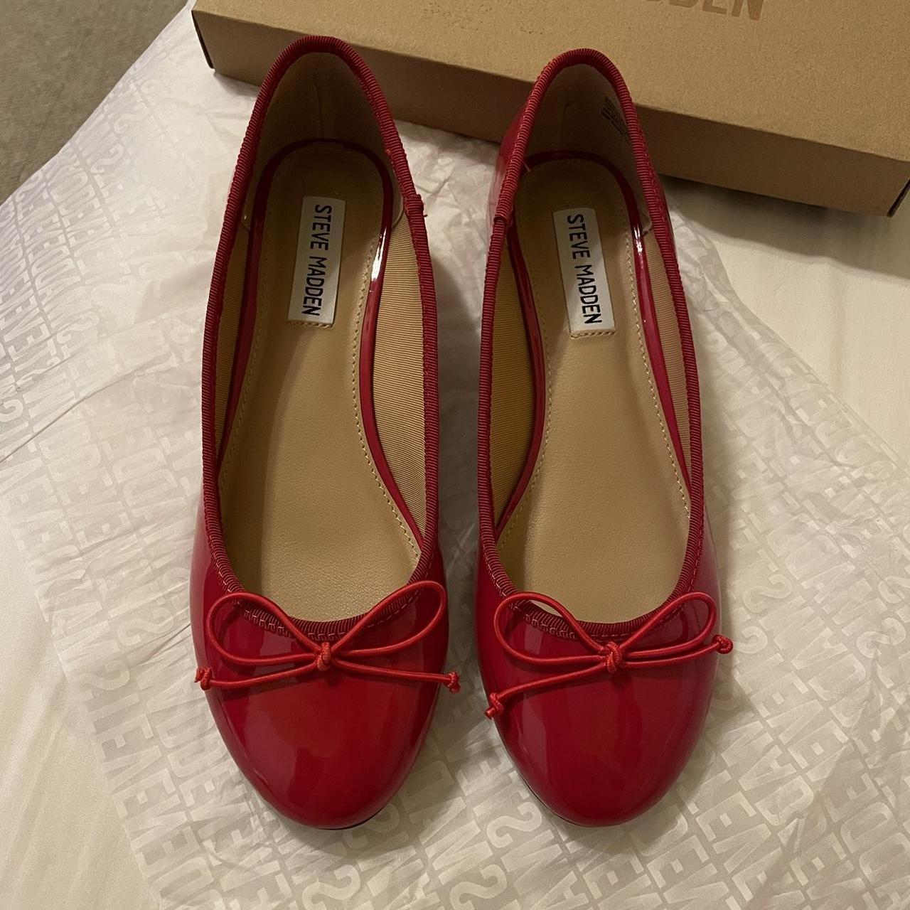 The PERFECT pair of red kitten heel flats😍 Size 8... - Depop