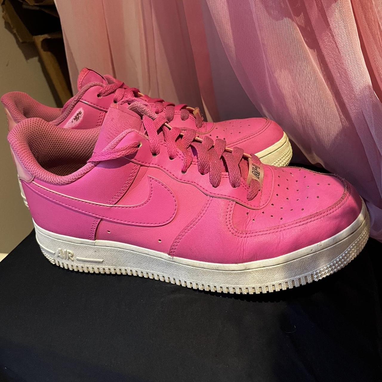 Hot Pink Nike Force Ones- barely worn, but there... - Depop
