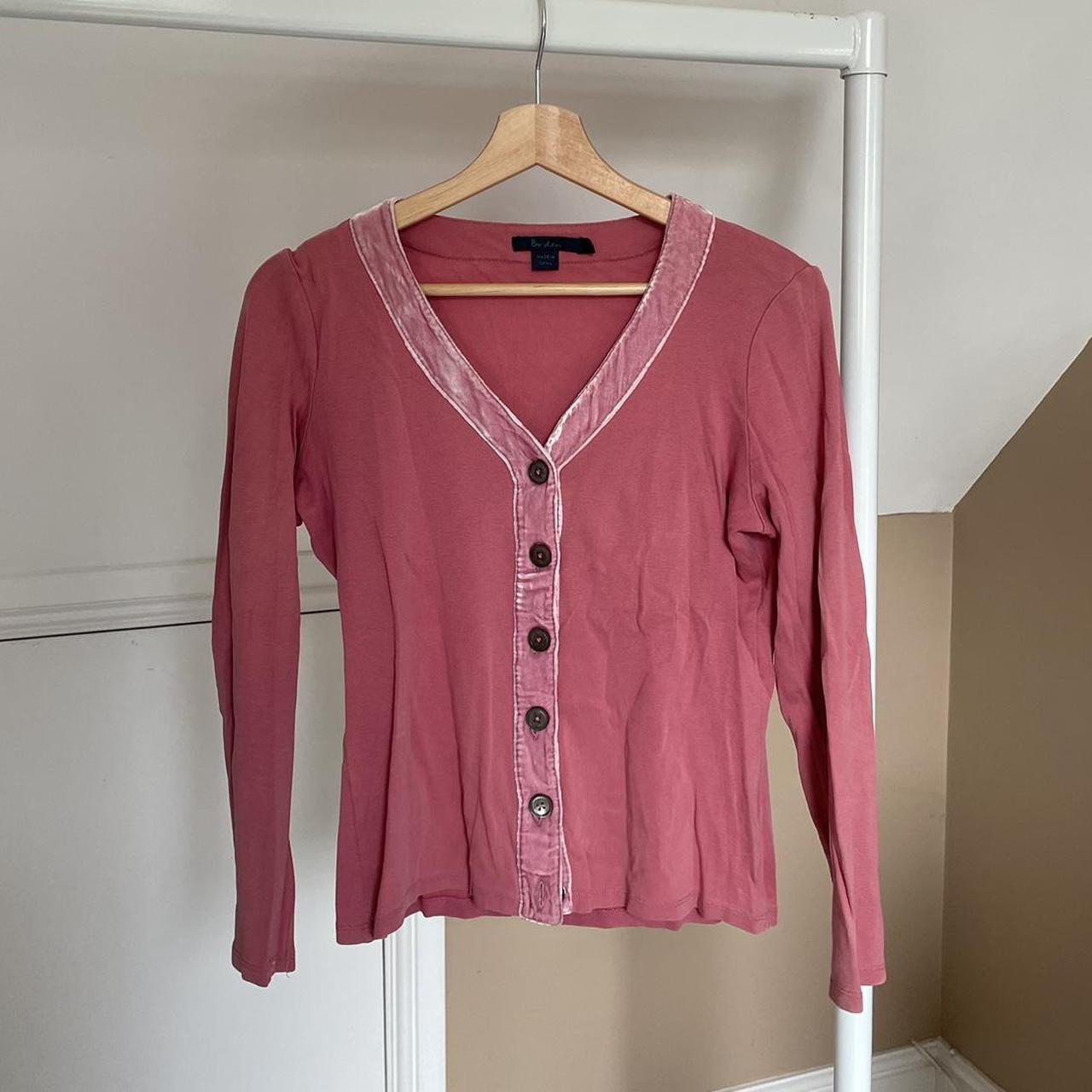 Really cute raspberry pink Boden button up cardigan Depop