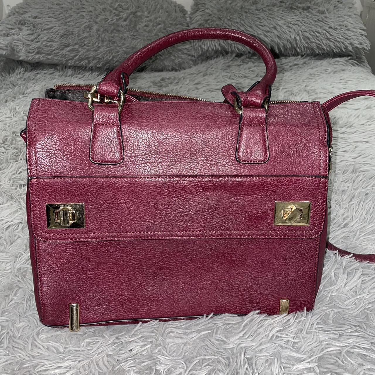 Oxblood dune satchel with detachable strap - Depop