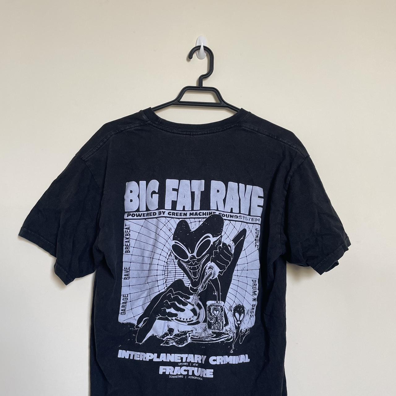 Big fat rave black large t shirt - Depop