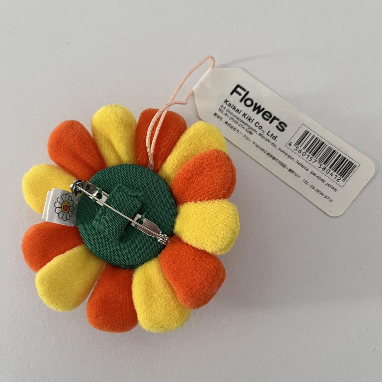 Takashi Murakami  Flower Plush Keychain - Orange/Black