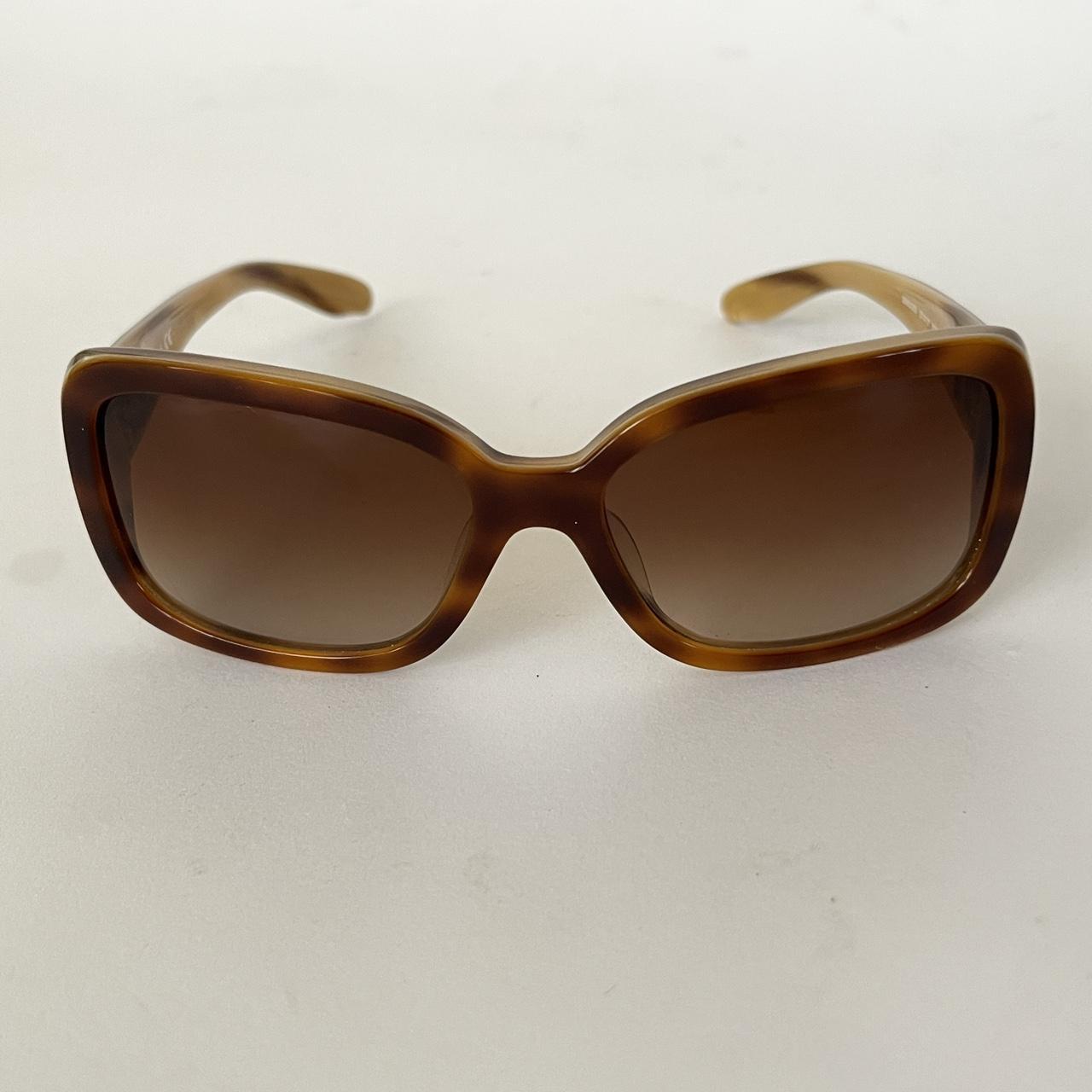 miu miu brown tortoise shell rectangle sunglasses,... - Depop