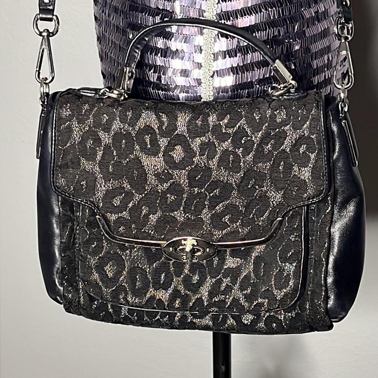 Coach black leopard online purse