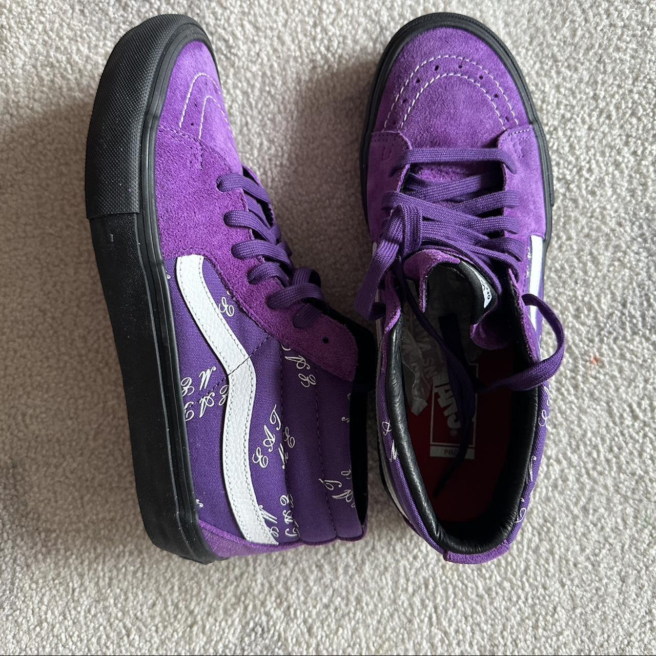 Vans X Supreme ‘Eat Me’ Sk8 mid top shoes in purple....