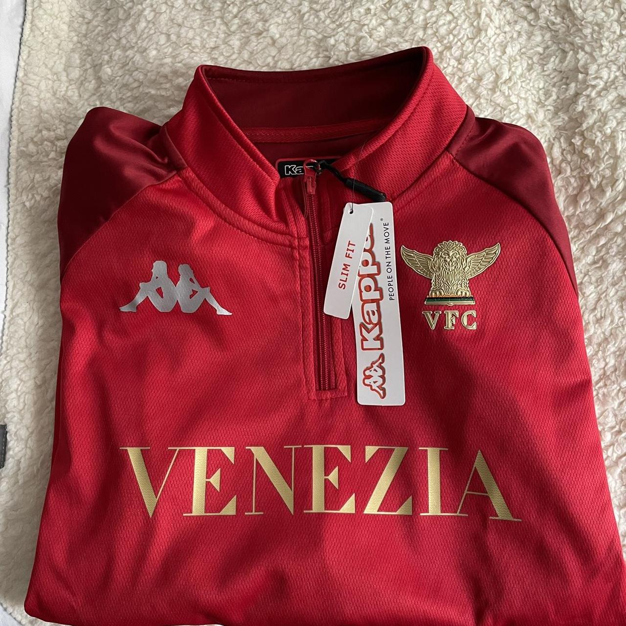 Kappa Men's Red and Gold Coat Depop