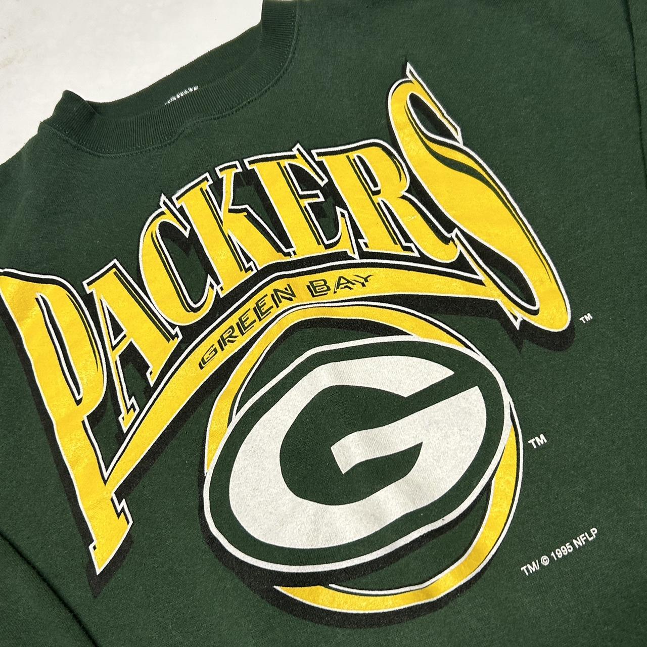 Vintage logo 7 Green Bay packers sweatshirt Size-... - Depop