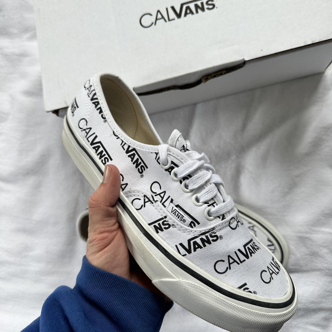 Palace x Calvin Klein Vans, Size 7.5, White/Black...