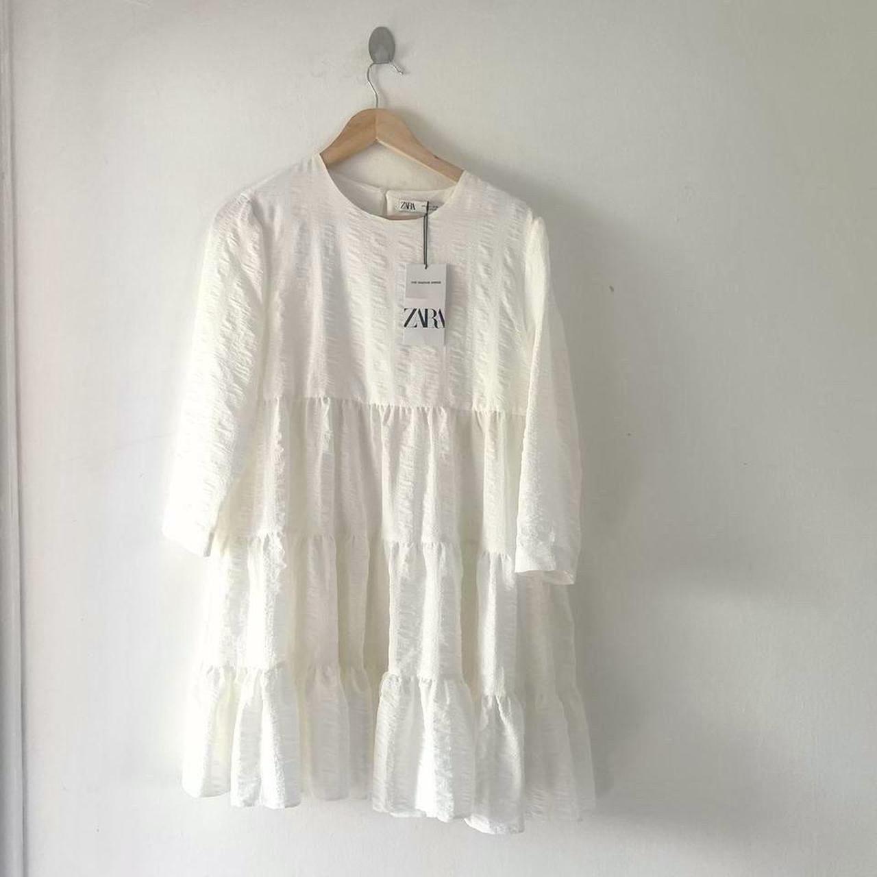 Zara Women's White Dress | Depop