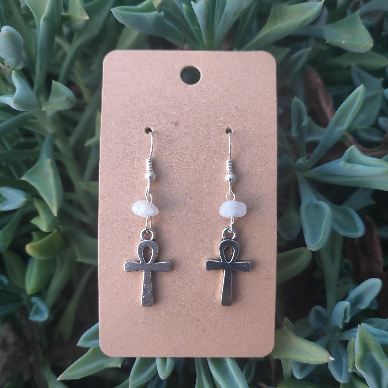 Sterling silver ankh on sale earrings