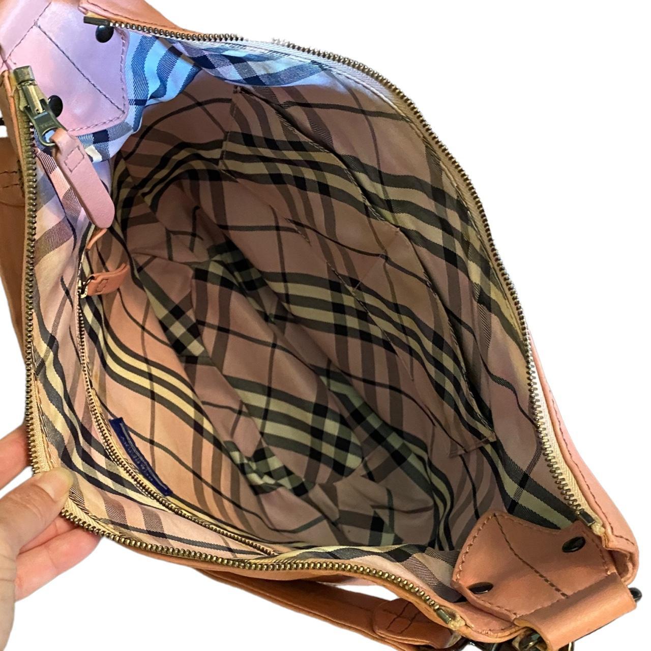 Large Pink Leather Burberry Purse • Used • Pink... Depop