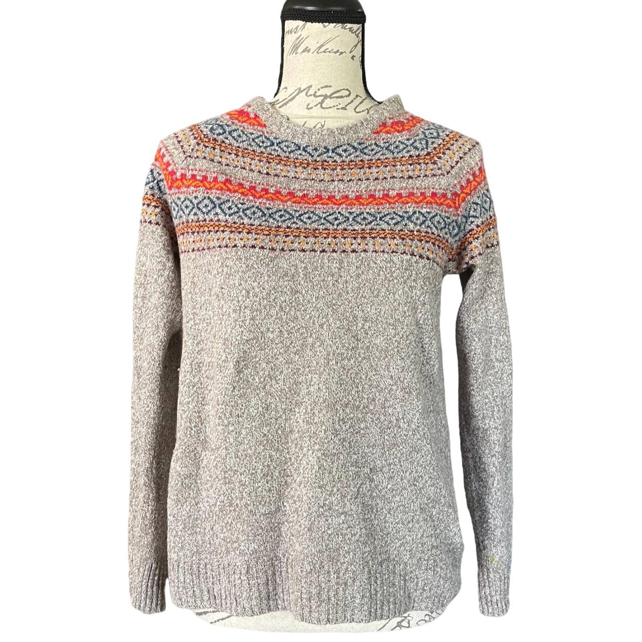 Gray Cotton Wool Blend O'Hanlon Mills Sweater Size... - Depop