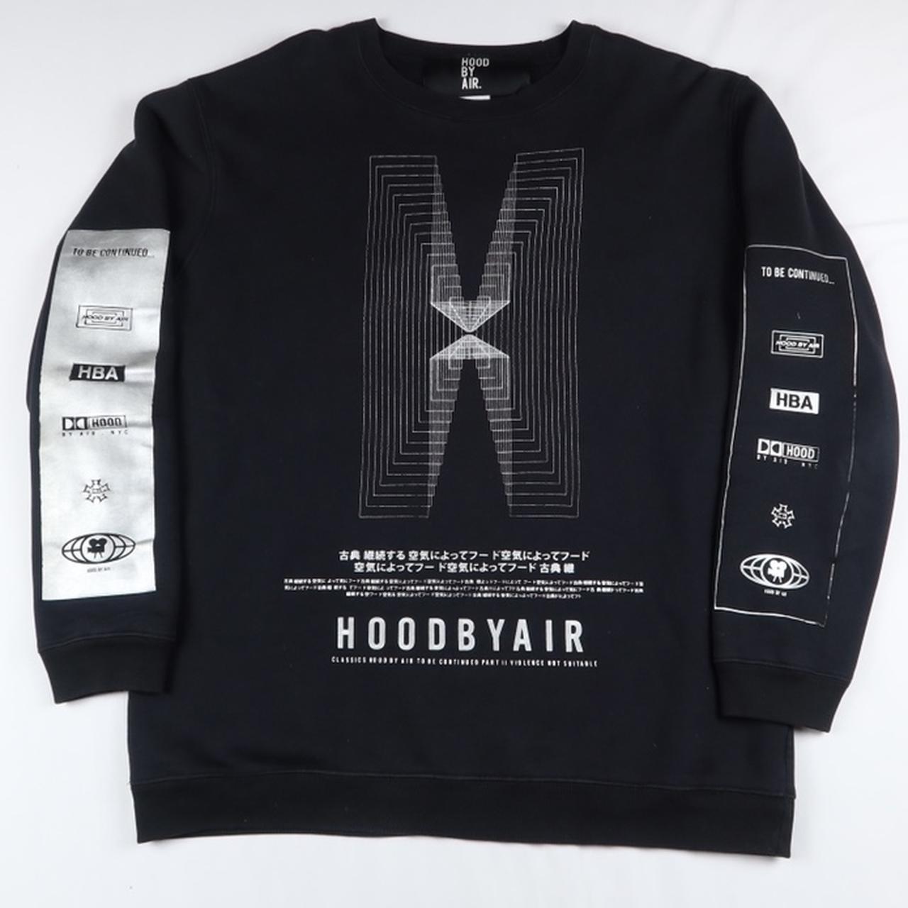 Hood By Air Men's Black and Silver Sweatshirt