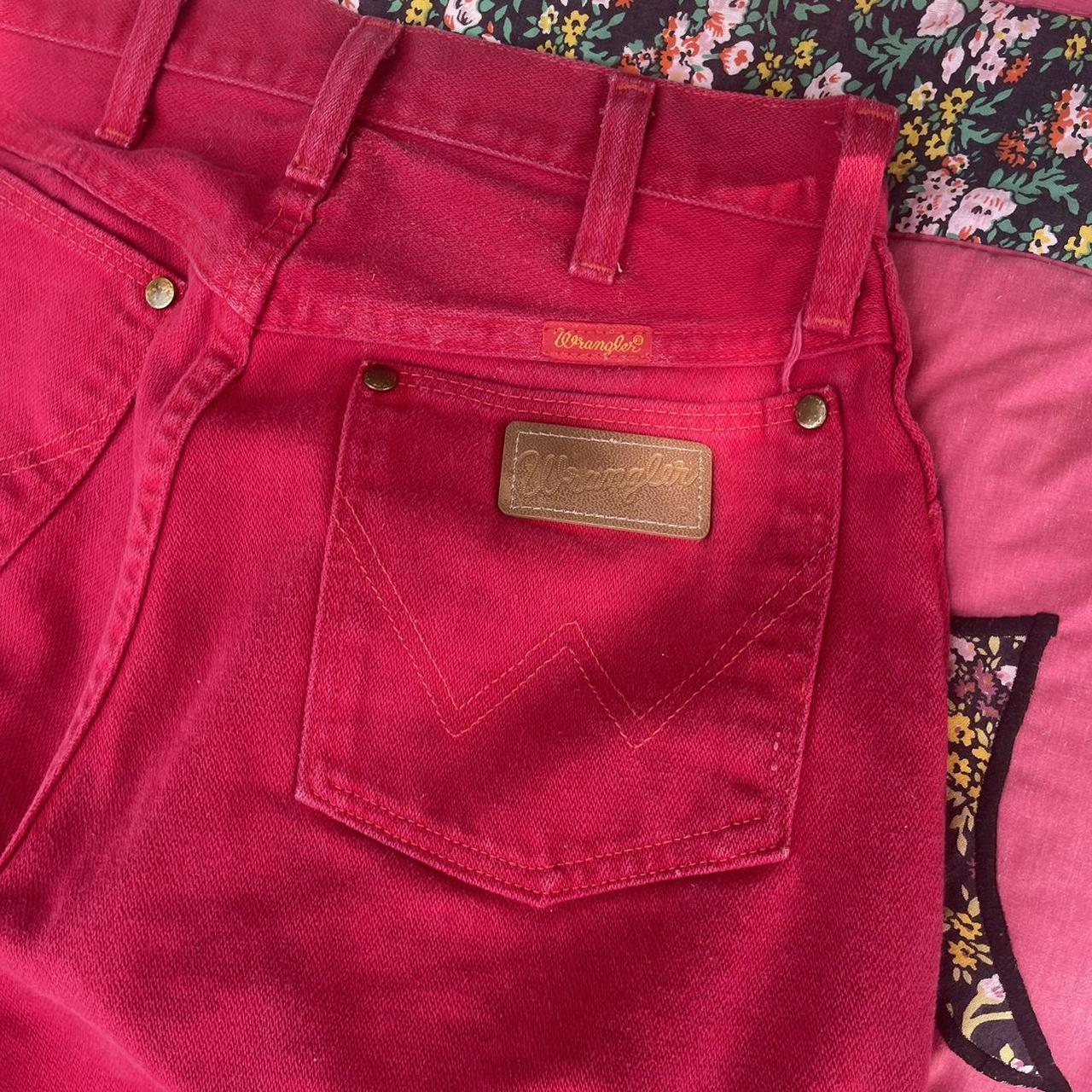 red wranglers size 7x36 waist measures ~13in across - Depop