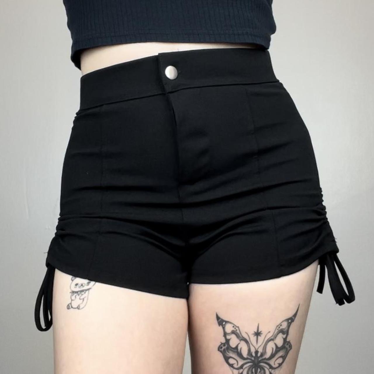 Black short shorts 🖤🖤🖤 Adjustable length with pull... - Depop