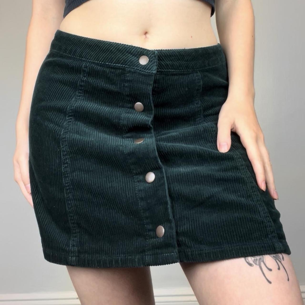 Velvet mini skirt Dark green colorway Velvety. Depop