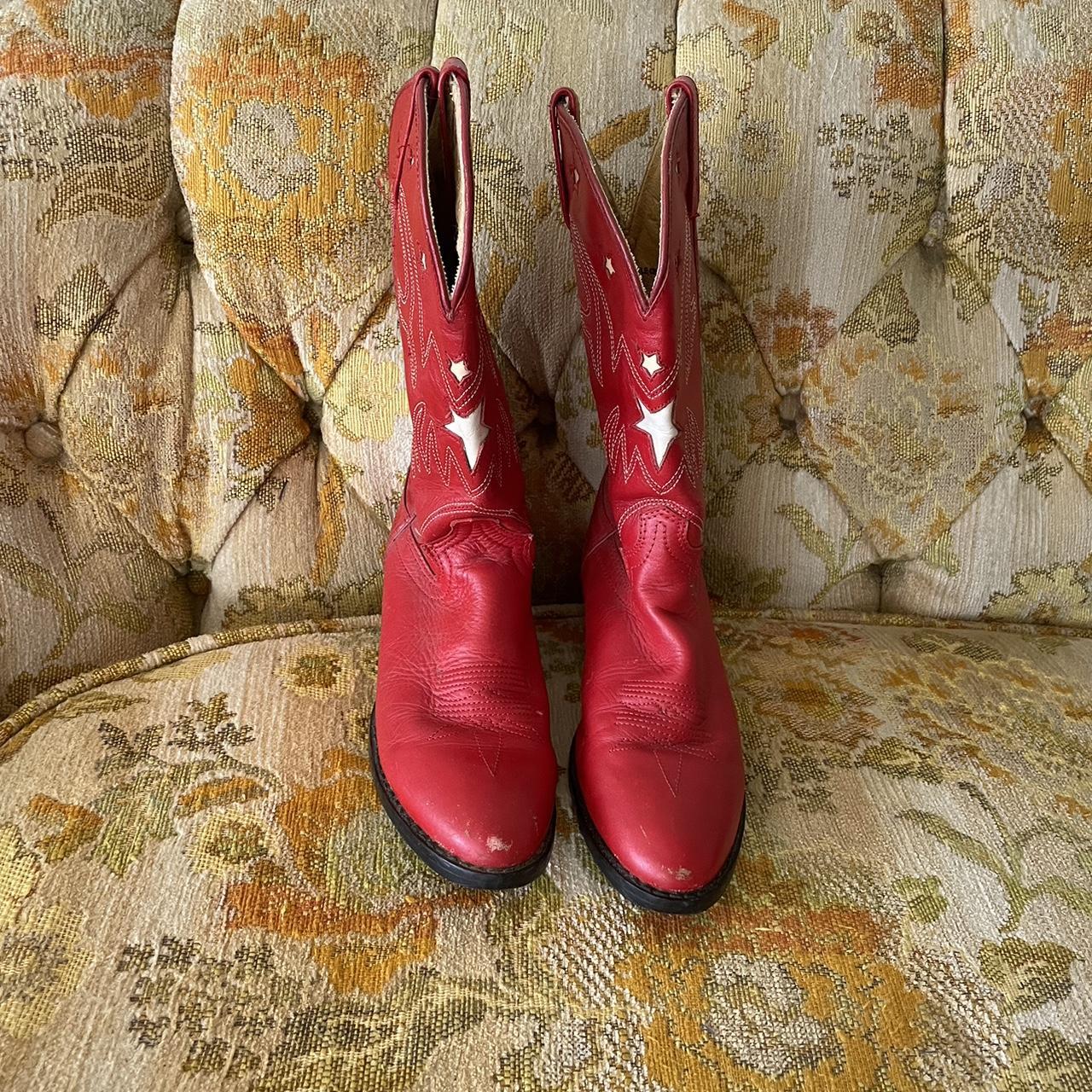 vintage-justin-red-cowboy-boots-with-star-details-depop