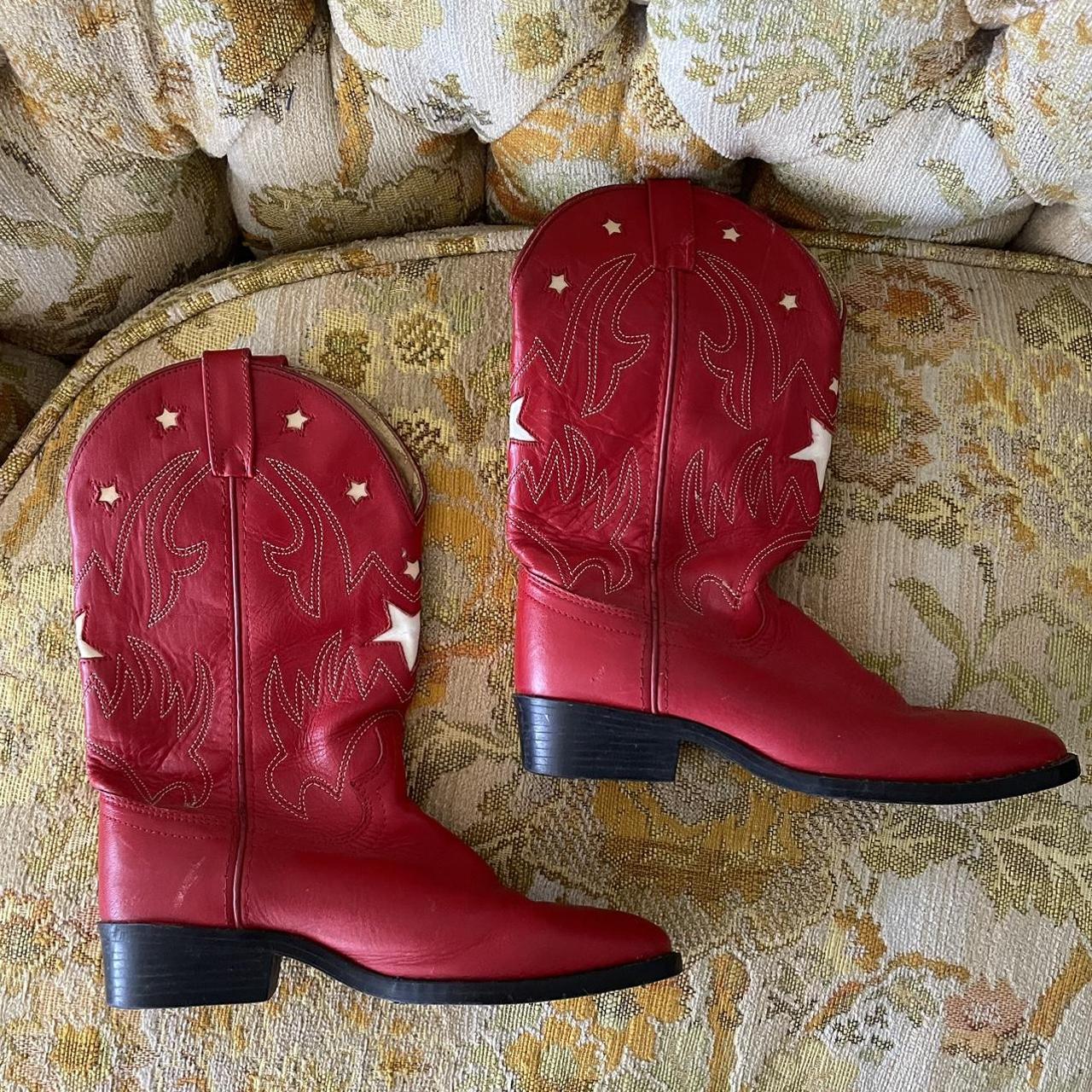 vintage-justin-red-cowboy-boots-with-star-details-depop