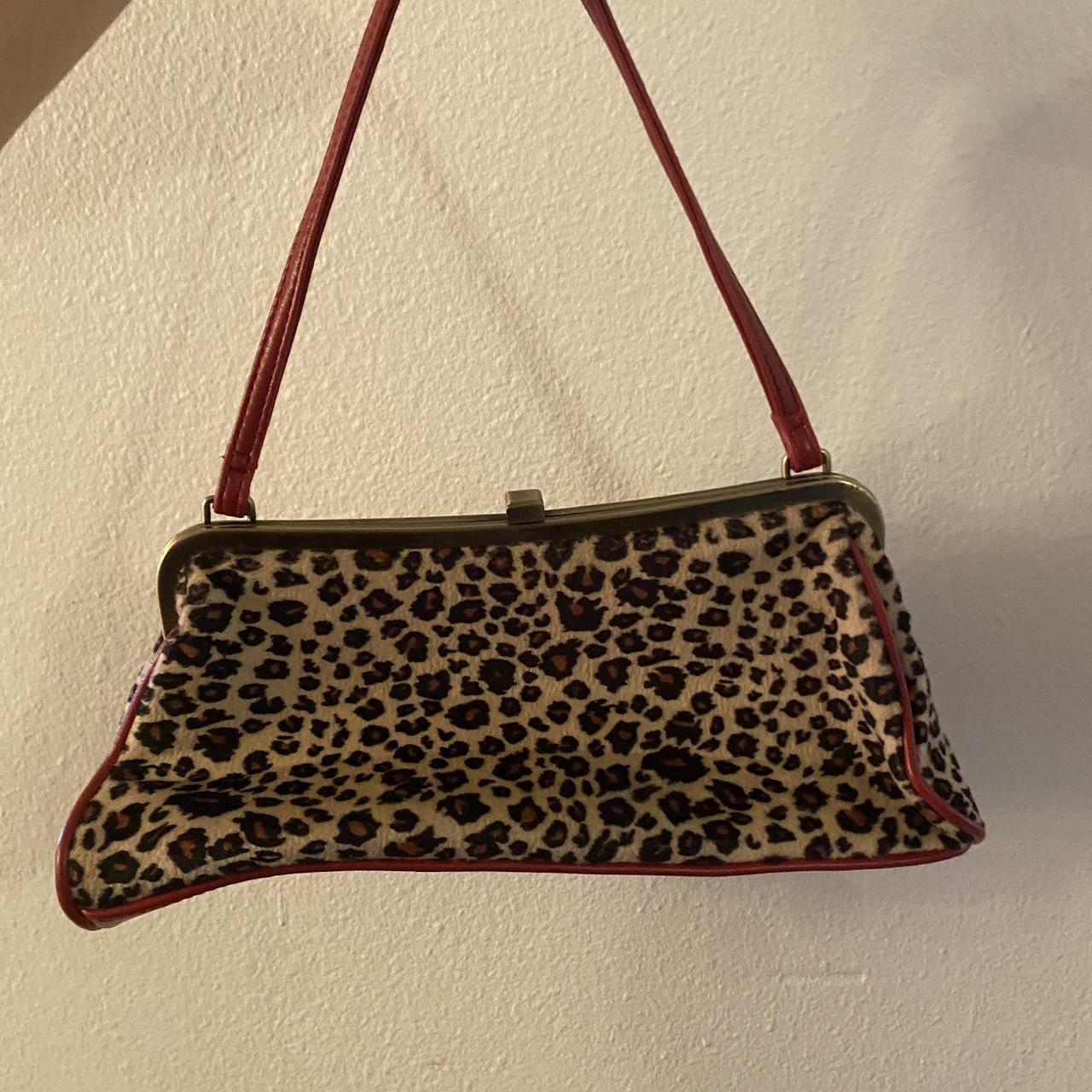 vintage 90s / y2k Early 2000s Leopard and Red kidney... - Depop