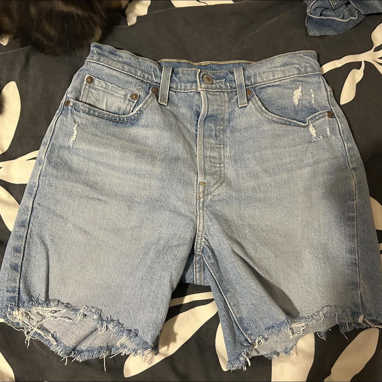 Levi denim shorts size 6/8 26w Like new condition as... - Depop