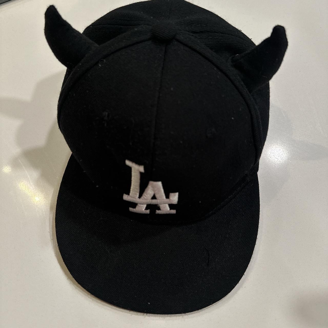 Black LA devil horns SnapBack hat Depop