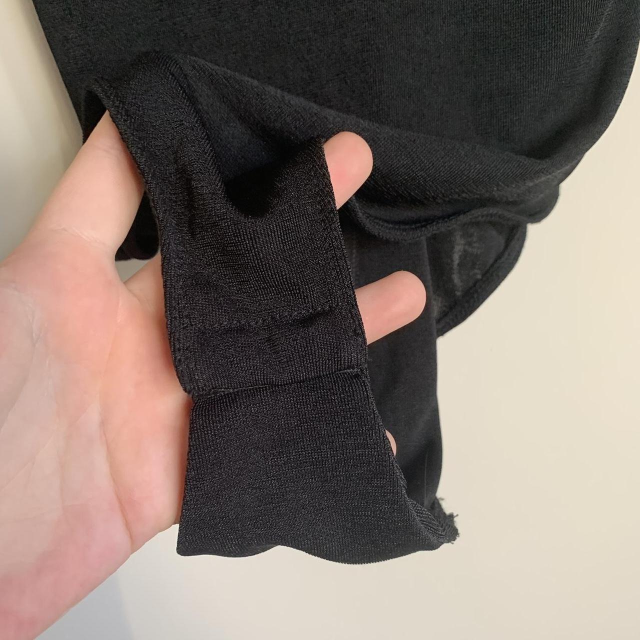 Bnwot Black Zara Slinky Deep V Neck Bodysuit With Depop