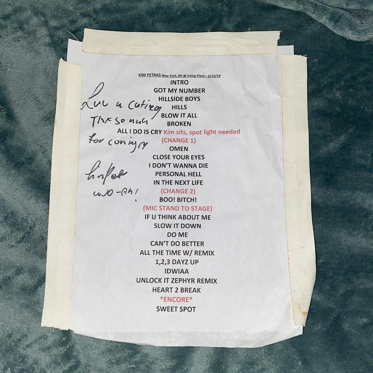 kim petras signed setlist from her clarity tour nyc... Depop